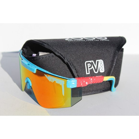PIT VIPER The TP Roll 2000s Sunglasses Red Blue/Orange Shield NEW - Picture 5 of 10